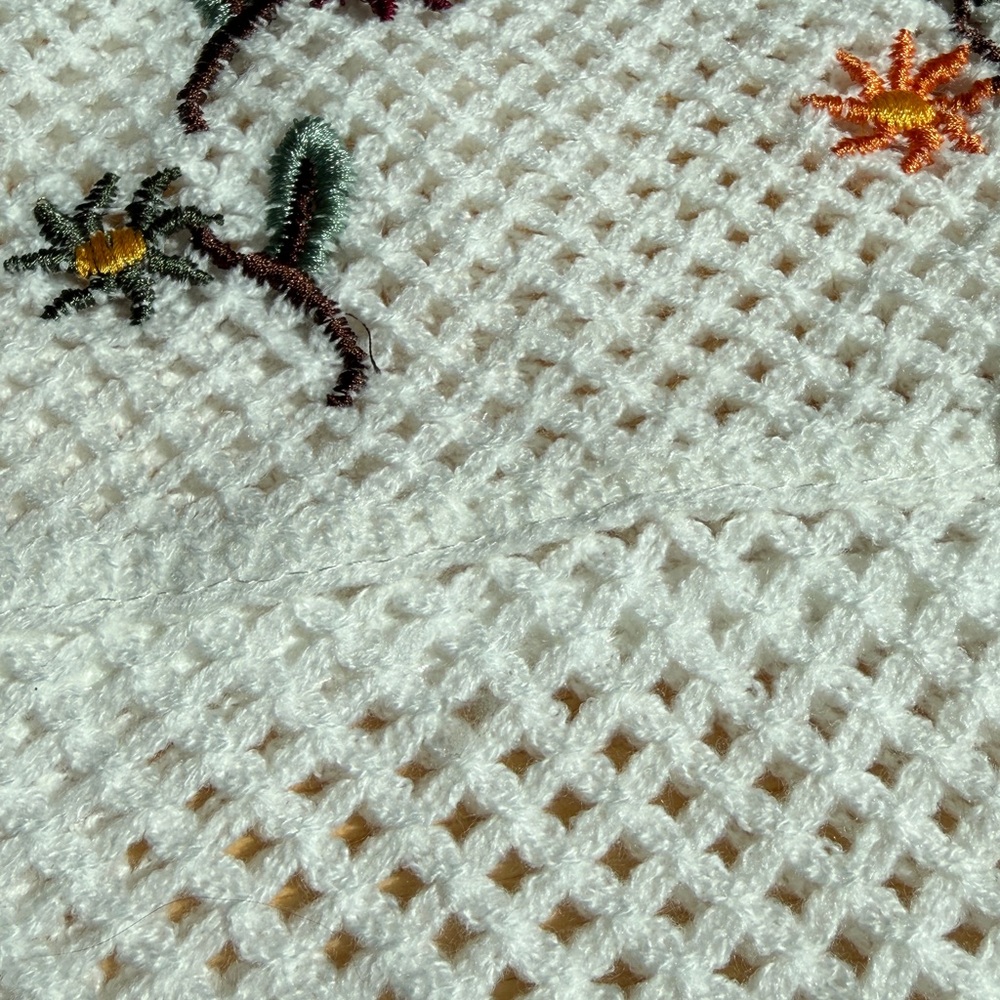 T.J.Maxx White Crocheted Floral Embroidered Tank - Picture 3 of 7